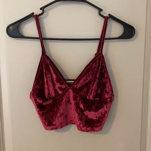 Crushed velvet crop top